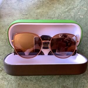 Kate Spade 60mm Cat Eye Sunglasses Rose Gold
